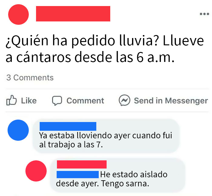 No existe un mejor momento para tener sarna que cuando llueve