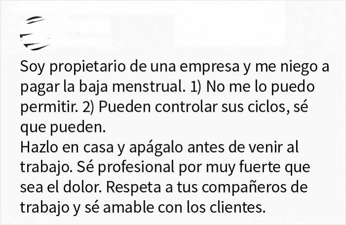 ¡Oh señoritas! Apaguen sus cólicos antes de ir a trabajar... Dios