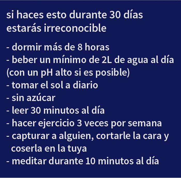 En 30 días estarás irreconocible