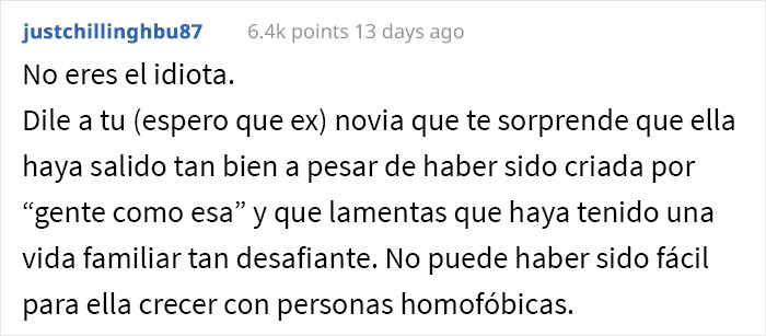 Este chico se marchó de la cena cuando los padres de su novia empezaron a insultar a su hermano y su marido