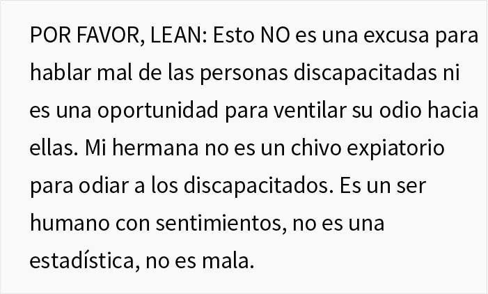 "Lean detenidamente": Esta novia se niega a invitar a su hermana autista a su boda porque no puede comprender los límites