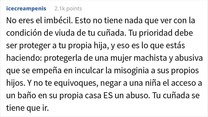 Este hombre tuva una discusión con su cuñada después de que le negara usar el baño a su hija