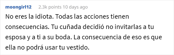 La invitación de bodas de esta mujer fue anulada, por lo que se llevó el vestido que prometió prestar a la novia