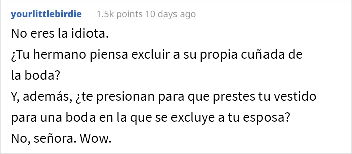 La invitación de bodas de esta mujer fue anulada, por lo que se llevó el vestido que prometió prestar a la novia