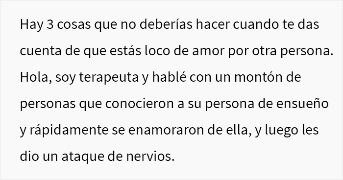 Este terapeuta se volvió viral con 2,3 millones de visionados al compartir 3 cosas que la gente no deberían hacer cuando se enamora