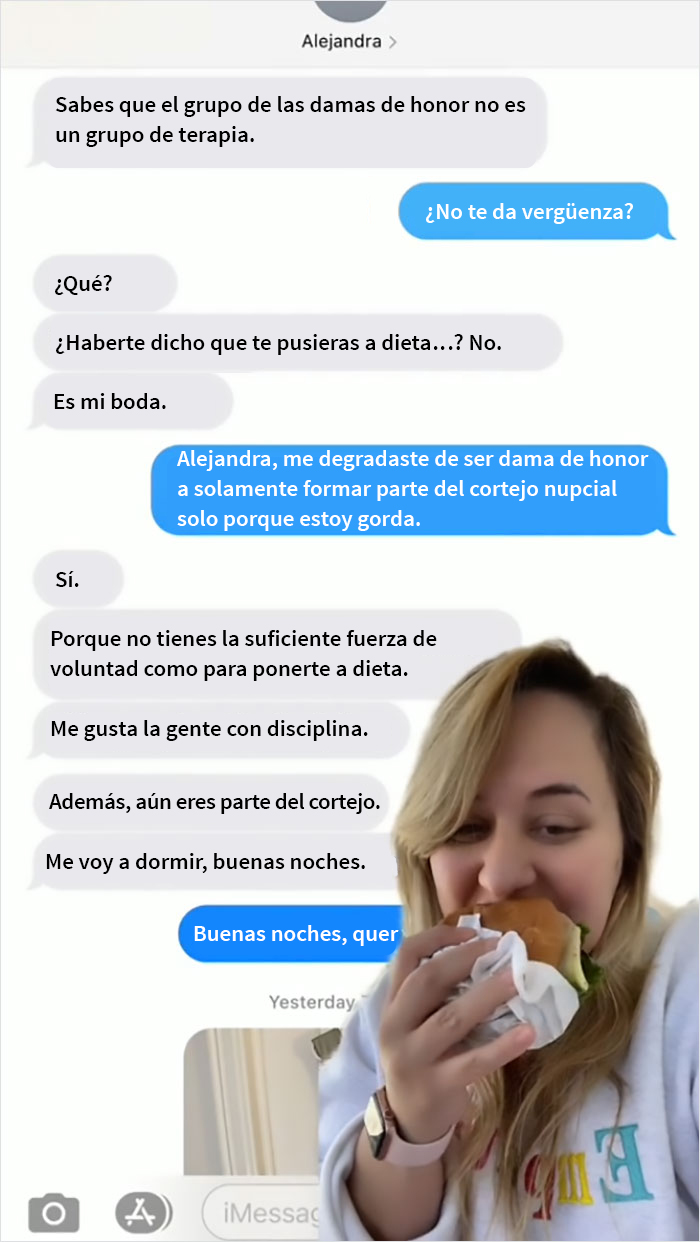 Esta dama de honor fue degradada en el cortejo nupcial por no querer ponerse a dieta, y decide vengarse y exponer a la novia