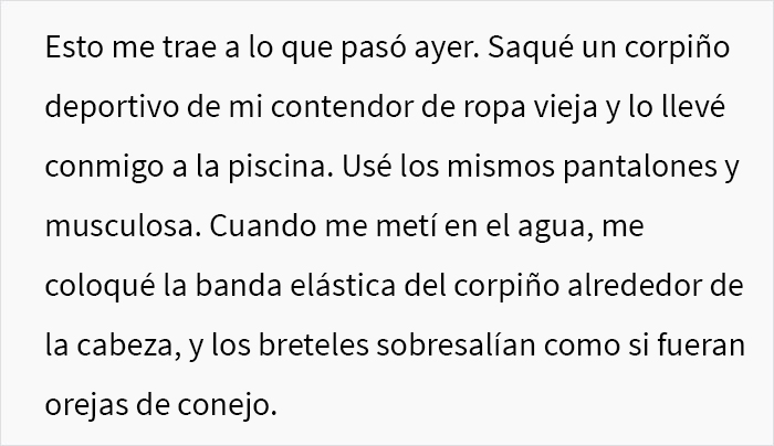 Le pidieron a una mujer con una mastectomía doble que usara corpiño en la piscina, ella siguió la regla al pie de la letra en su cumplimiento malicioso