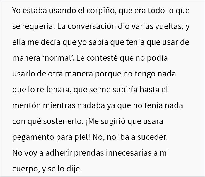 Le pidieron a una mujer con una mastectomía doble que usara corpiño en la piscina, ella siguió la regla al pie de la letra en su cumplimiento malicioso