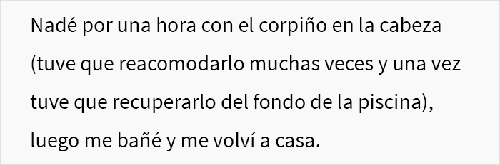 Le pidieron a una mujer con una mastectomía doble que usara corpiño en la piscina, ella siguió la regla al pie de la letra en su cumplimiento malicioso