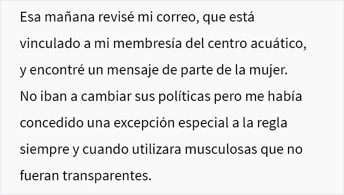 Le pidieron a una mujer con una mastectomía doble que usara corpiño en la piscina, ella siguió la regla al pie de la letra en su cumplimiento malicioso