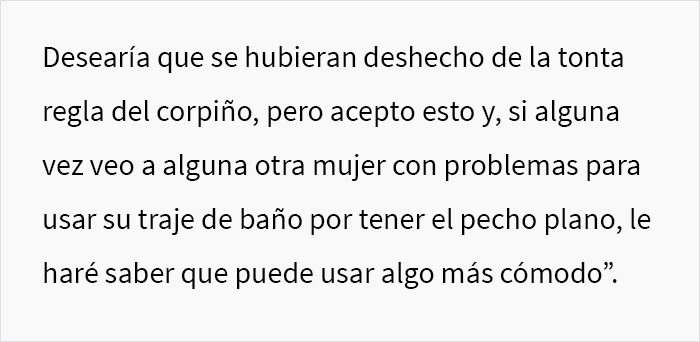 Le pidieron a una mujer con una mastectomía doble que usara corpiño en la piscina, ella siguió la regla al pie de la letra en su cumplimiento malicioso