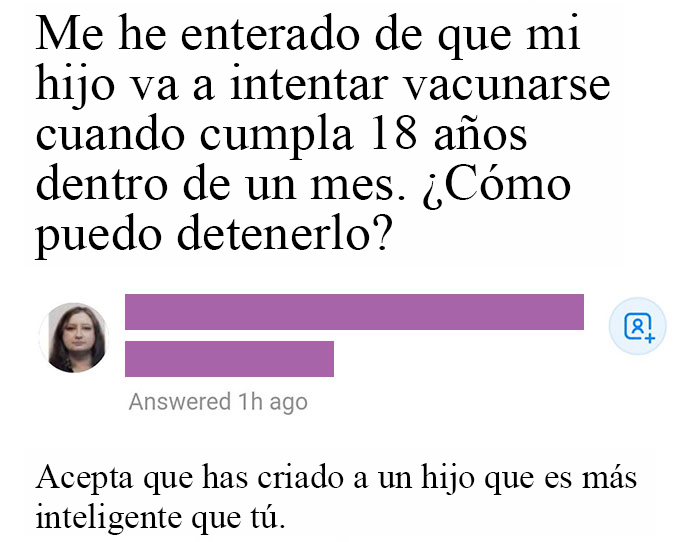 Esta antivacunas intenta impedir que su hijo se vacune él mismo