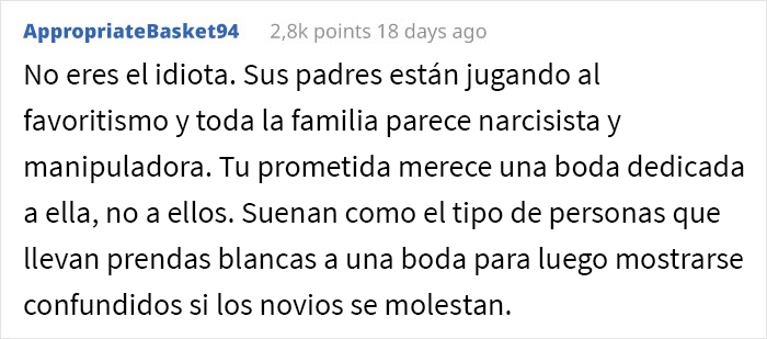 Este chico desinvitó de su boda a la familia de su prometida después de que la ningunearan comprando el vestido