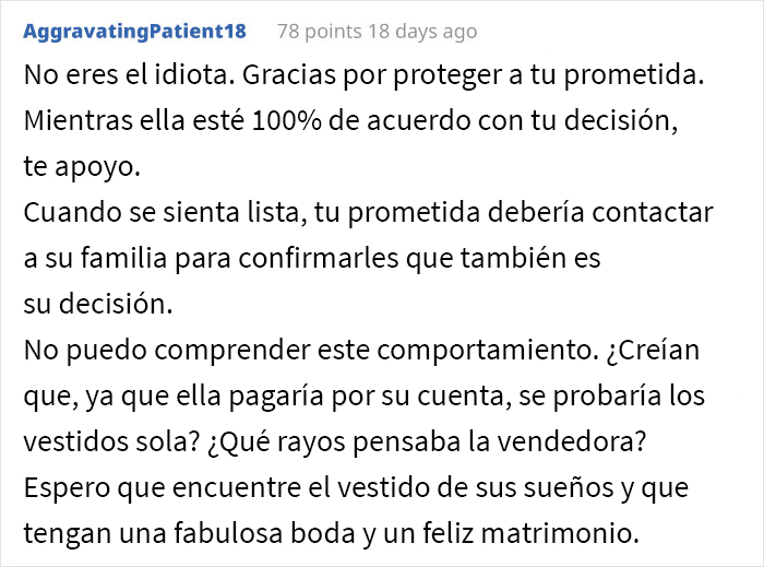 Este chico desinvitó de su boda a la familia de su prometida después de que la ningunearan comprando el vestido