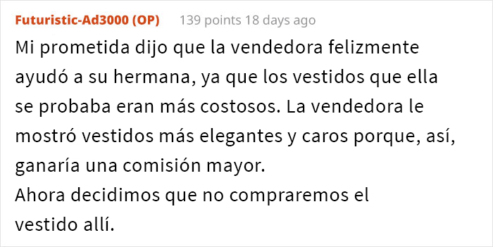 Este chico desinvitó de su boda a la familia de su prometida después de que la ningunearan comprando el vestido