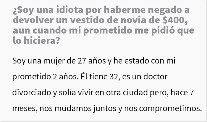 “Las novias inteligentes ahorran dinero”: este prometido se enfureció al enterarse de que su futura esposa había gastado $400 en un vestido de novia