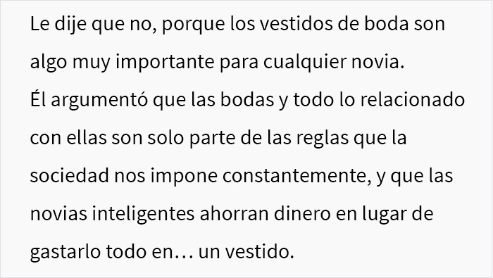 “Las novias inteligentes ahorran dinero”: este prometido se enfureció al enterarse de que su futura esposa había gastado $400 en un vestido de novia