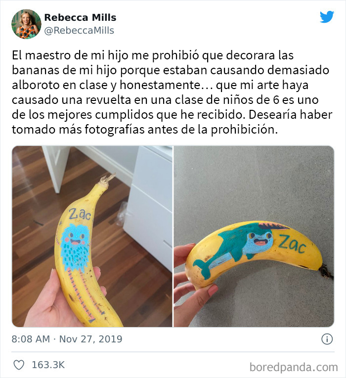 Causó un alboroto entre los niños con sus bananas felices