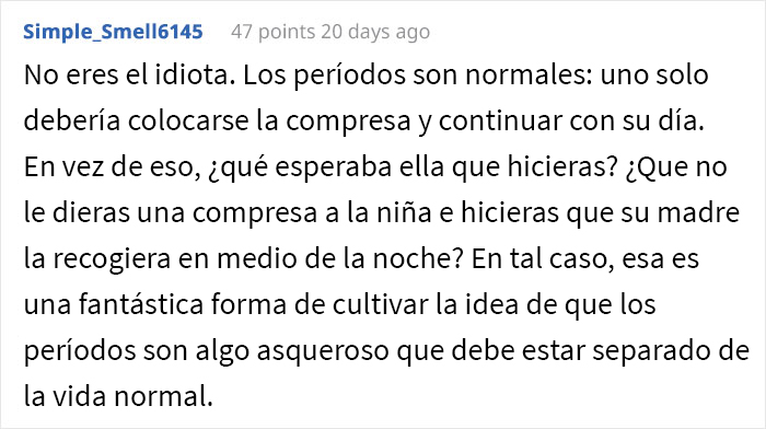 Este padre dejó que la amiga de su hija usara las compresas de su casa, y fue llamado “pervertido”