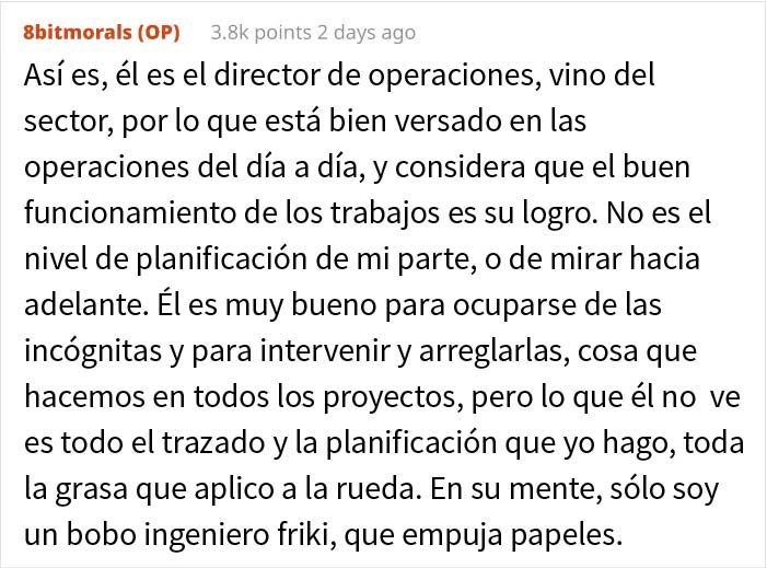 El gerente afirma que este empleado no hacía nada, así que renunció para demostrar que sí