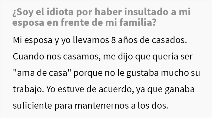 Este hombre insultó a su esposa frente a la familia y ahora ella no le responde los mensajes, él quiere saber si fue idiota