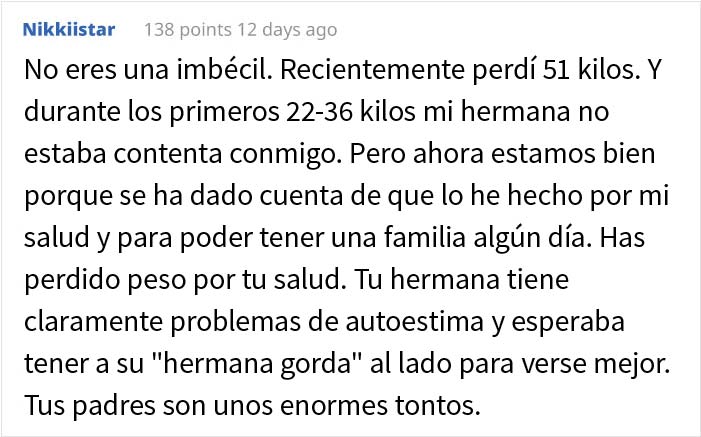 "Siempre he sido la 'hermana gorda':" Esta mujer adelgazó mucho antes de la boda de su hermana y la novia se enfadó con ella