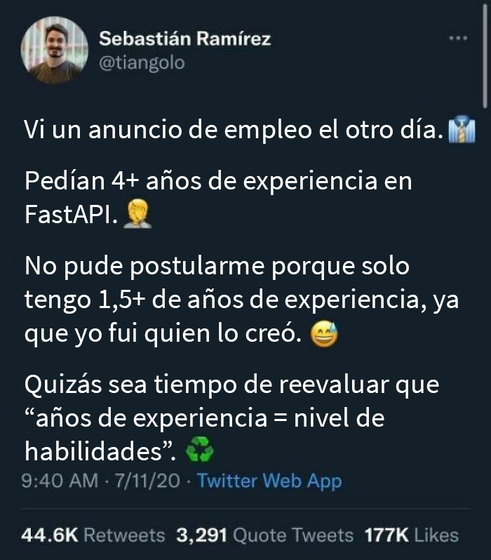 Experiencia ≠ Nivel de habilidades