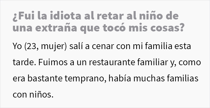 Esta mujer regañó a un niño molesto que toqueteaba sus cosas en un restaurante, y la madre del niño la confrontó