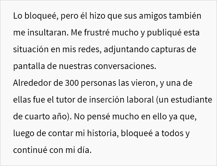 Esta estudiante les pregunta a los internautas si había arruinado la carrera de su compañero de clase al denunciarlo por su comportamiento agresivo