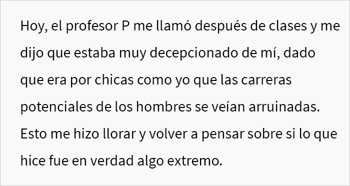 Esta estudiante les pregunta a los internautas si había arruinado la carrera de su compañero de clase al denunciarlo por su comportamiento agresivo