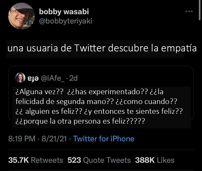 Usuaria de Twiter descubre la empatía