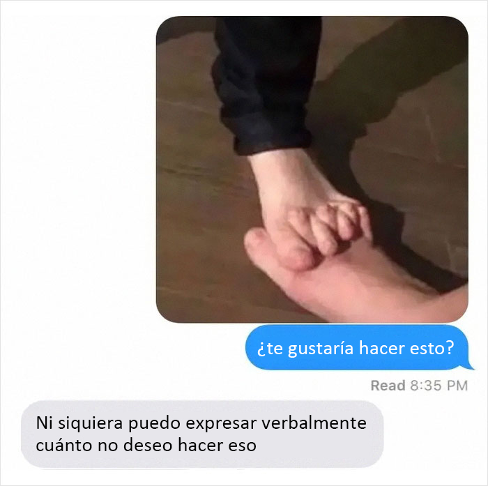 Gracias, odio el saludo de pies