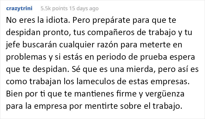 Esta mujer se niega a trabajar más allá de su horario estipulado, provocando un drama en el trabajo