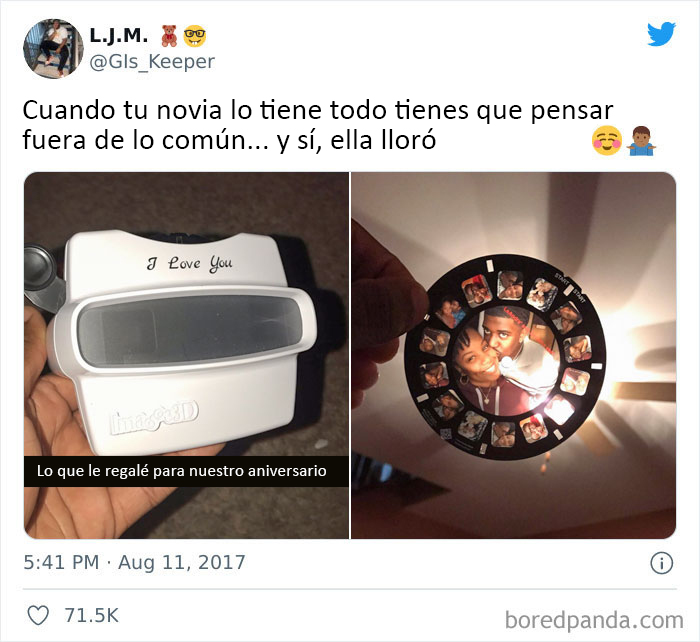 Es un regalo de aniversario muy pensado y bonito