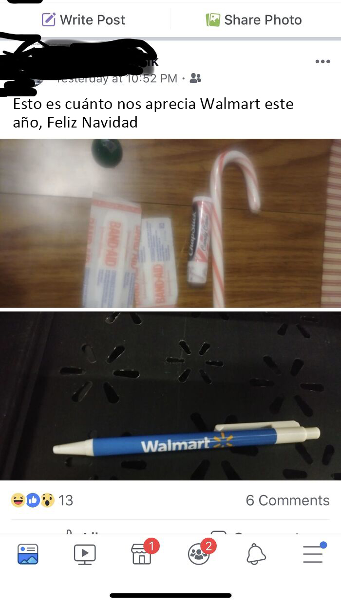 Este es un "regalo" de Wal-Mart a un empleado de más de 10 años por Navidad