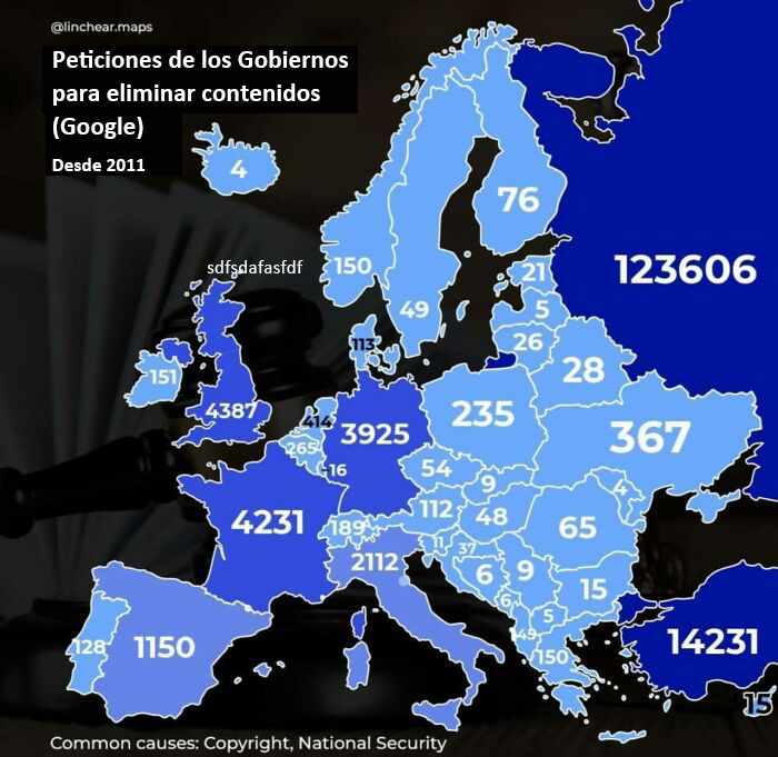 Solicitud del Gobierno para eliminar contenidos (Google) desde 2011