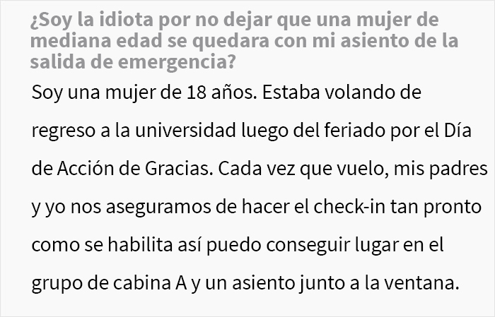 “Cariño, he estado en cientos de vuelos”: Esta mujer insultó a una chica porque no le cedió el asiento en el que ella ya estaba instalada