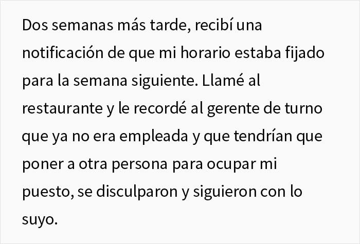 Esta empleada deja su trabajo, pero semanas después una nueva gerente intenta "despedirla" y es degradada