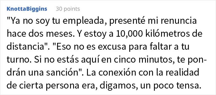 Esta empleada deja su trabajo, pero semanas después una nueva gerente intenta "despedirla" y es degradada