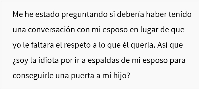 “Ahora se niega incluso a dormir en la misma cama que yo”: Estos padres discuten cuando la madre instala una puerta en la habitación de su hijo en secreto porque el padre no estaba de acuerdo