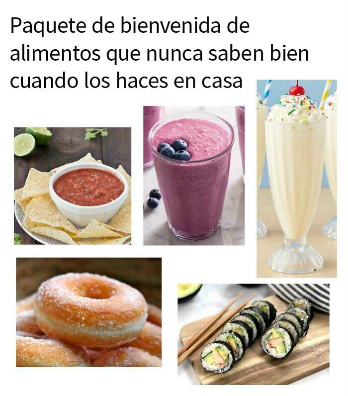 Paquete de bienvenida de alimentos que nunca saben bien cuando los haces en casa