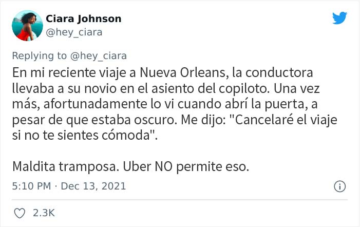 Una mujer tuitea la historia de cómo comprobar la matrícula de un conductor de Uber la salvó de una posible trata de personas