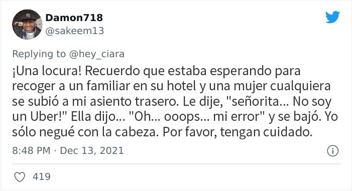 Una mujer tuitea la historia de cómo comprobar la matrícula de un conductor de Uber la salvó de una posible trata de personas