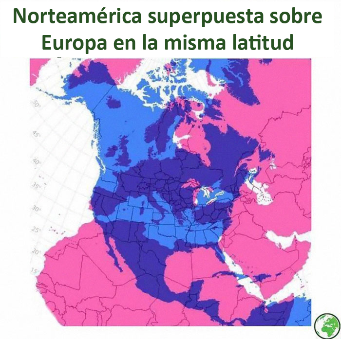 Europa y Norteamérica en la misma latitud