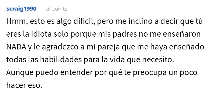 Esta chica de 20 años pospuso mudarse con su novio tras averiguar que él no sabe hacer ninguna tarea del hogar