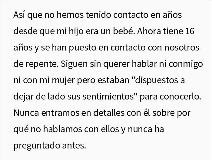 Este padre explicó a su hijo de 16 años que fue indigente en el pasado y por eso los abuelos cortaron la relación con su familia, y acaba causando un drama