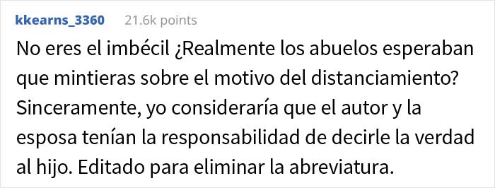 Este padre explicó a su hijo de 16 años que fue indigente en el pasado y por eso los abuelos cortaron la relación con su familia, y acaba causando un drama