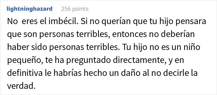 Este padre explicó a su hijo de 16 años que fue indigente en el pasado y por eso los abuelos cortaron la relación con su familia, y acaba causando un drama