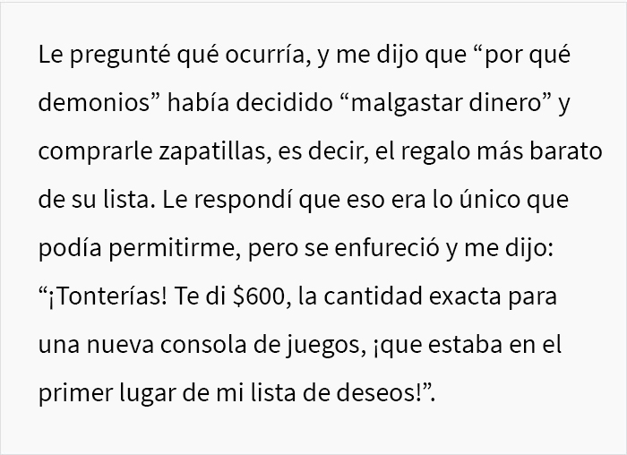 Este hombre se enfureció con su esposa frente a su familia porque ella había comprado los regalos más baratos de la lista y le dijo que había arruinado la Navidad