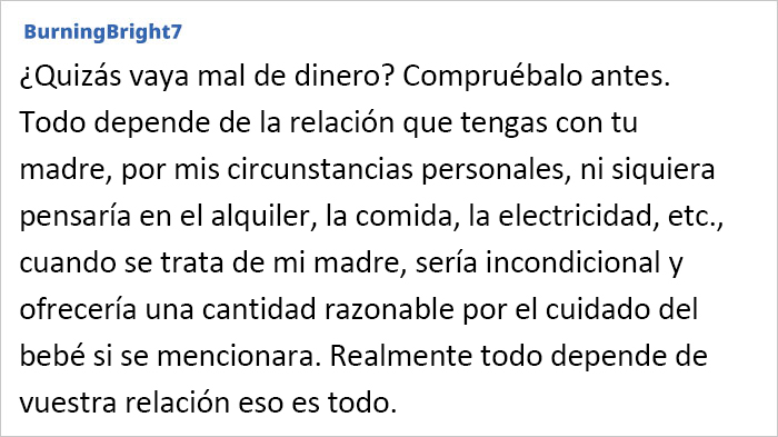 Esta abuela pide dinero por cuidar de su nieto a pesar de vivir con su hija y todos los gastos pagados